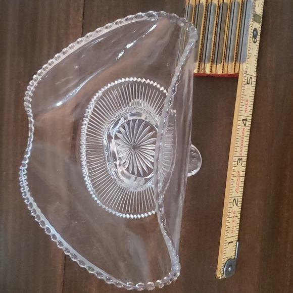 Vintage Clear Banana Boat BonBon Dish Beaded Edge - Picture 6 of 6